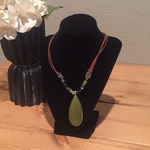 Silpada Sterling Silver Serpentine Stone Necklace